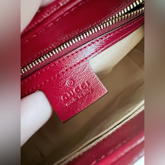 Gucci Canvas Marmont Top Handle Flap Closure Bag - Picture 8 of 9